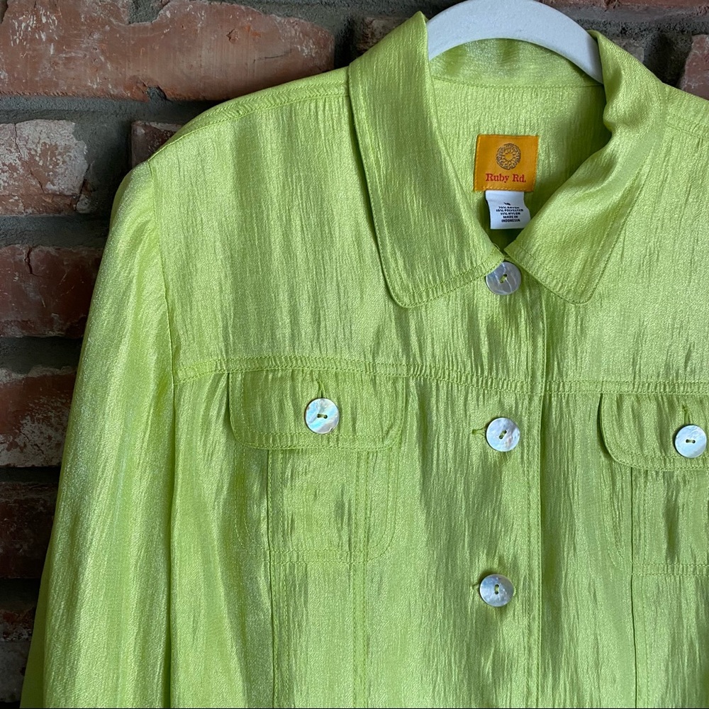 Ruby Rd. Lightweight Jacket Blazer Shacket Green - image 3